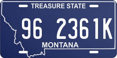 MT license plate 962361K