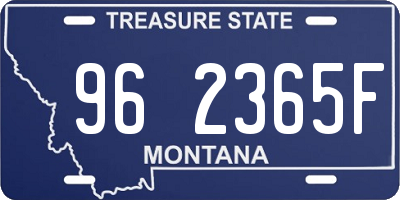 MT license plate 962365F