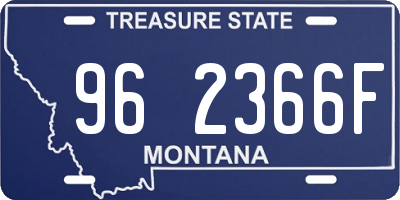 MT license plate 962366F