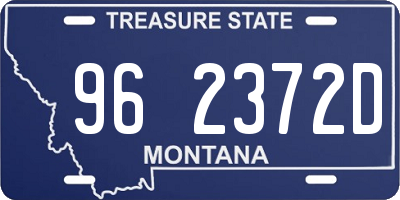 MT license plate 962372D