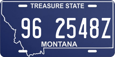 MT license plate 962548Z