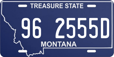 MT license plate 962555D