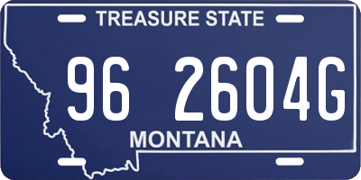 MT license plate 962604G