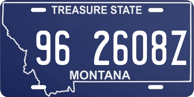 MT license plate 962608Z