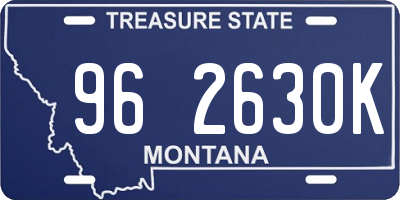 MT license plate 962630K