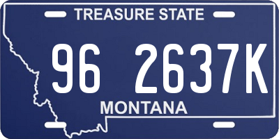 MT license plate 962637K