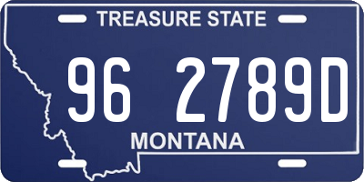 MT license plate 962789D