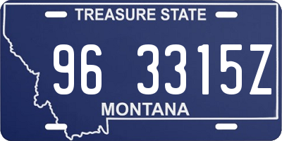 MT license plate 963315Z