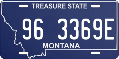 MT license plate 963369E