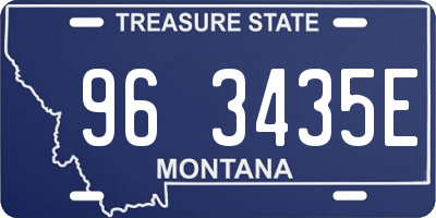 MT license plate 963435E