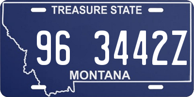 MT license plate 963442Z