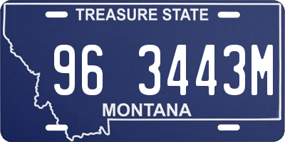 MT license plate 963443M