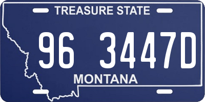 MT license plate 963447D