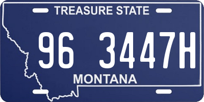 MT license plate 963447H