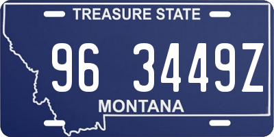 MT license plate 963449Z