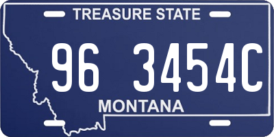 MT license plate 963454C