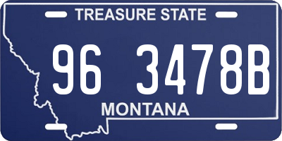 MT license plate 963478B