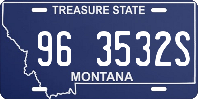 MT license plate 963532S