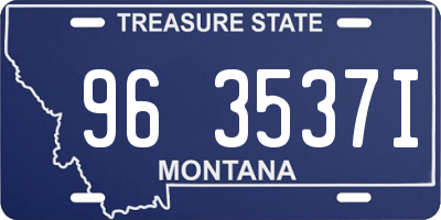 MT license plate 963537I