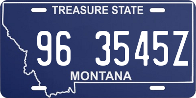 MT license plate 963545Z