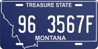MT license plate 963567F