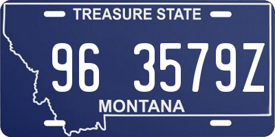 MT license plate 963579Z