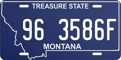 MT license plate 963586F