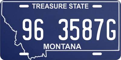 MT license plate 963587G