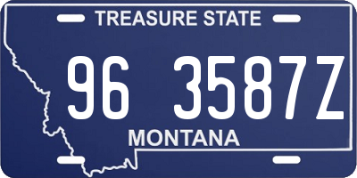 MT license plate 963587Z