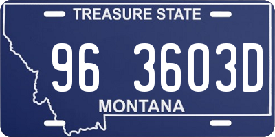 MT license plate 963603D