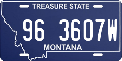 MT license plate 963607W