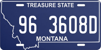 MT license plate 963608D