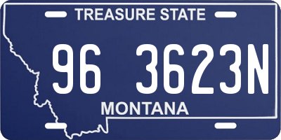 MT license plate 963623N