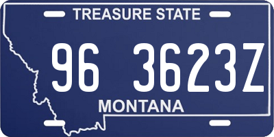 MT license plate 963623Z