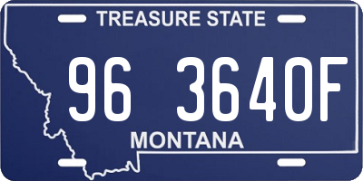 MT license plate 963640F