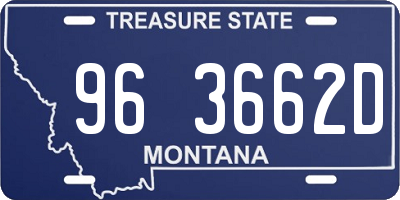 MT license plate 963662D