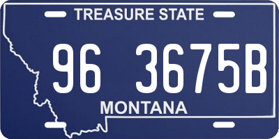 MT license plate 963675B