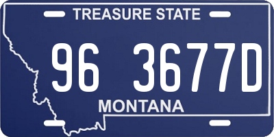 MT license plate 963677D