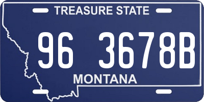 MT license plate 963678B