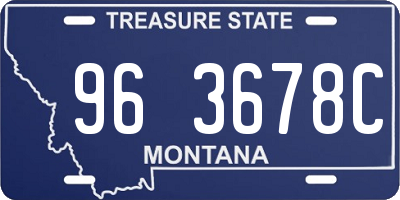MT license plate 963678C