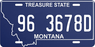 MT license plate 963678D