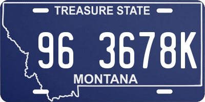 MT license plate 963678K