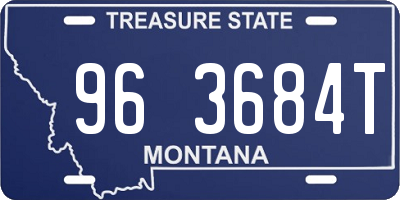 MT license plate 963684T
