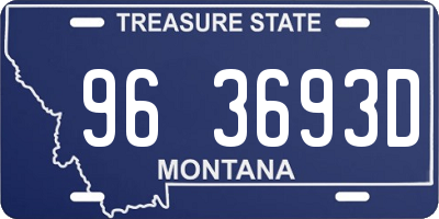 MT license plate 963693D