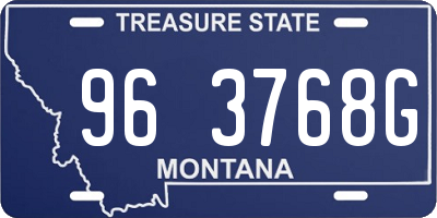 MT license plate 963768G