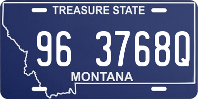 MT license plate 963768Q