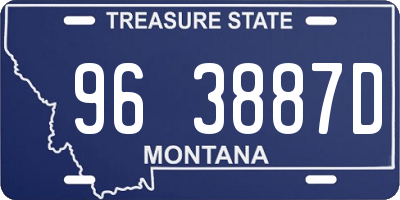 MT license plate 963887D
