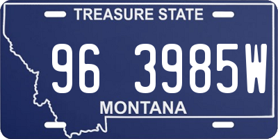 MT license plate 963985W