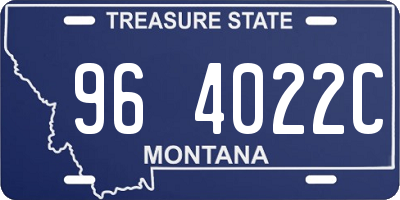 MT license plate 964022C