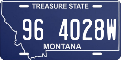 MT license plate 964028W